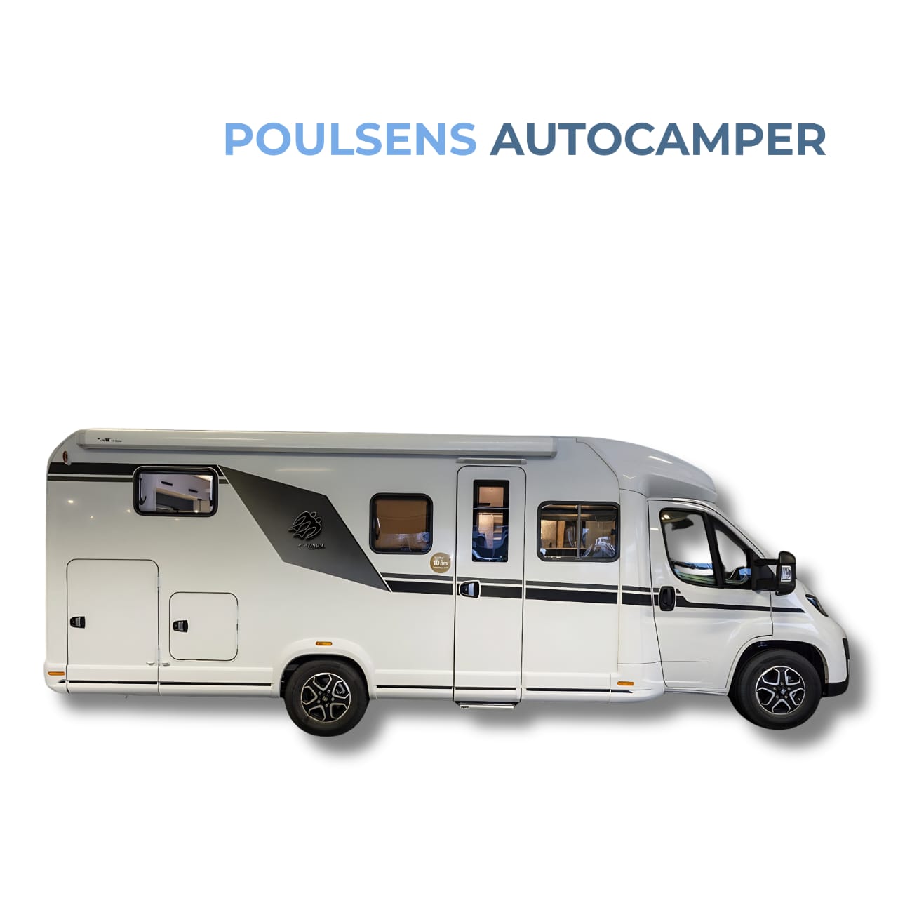 Vue extérieure de côté du camping-car semi-intégré Knaus LIVE TI 700 MEG Platinum Selection 2026 avec design moderne et jantes alliage