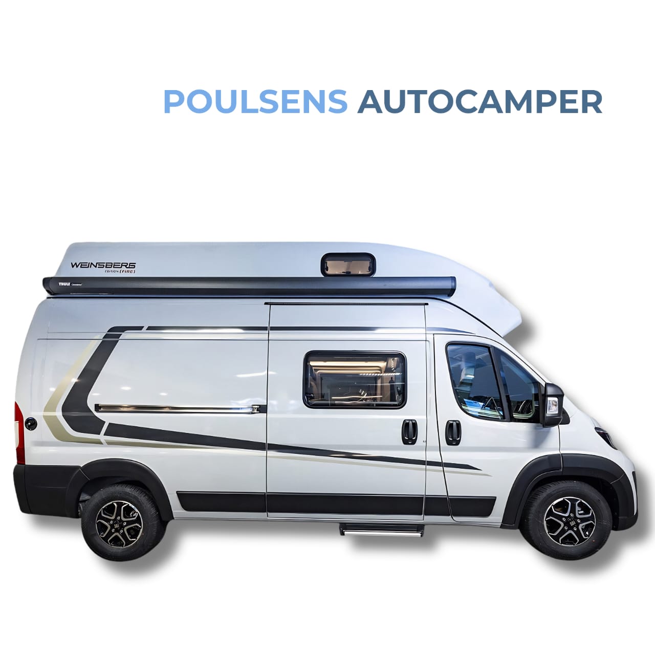 Vue extérieure de côté du camping-car urbain Weinsberg CARABUS Grey Edition Fire 600 MQ 2026 avec design moderne et jantes alliage